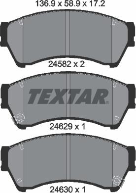 Textar 2458206 - Тормозные колодки, дисковые, комплект autosila-amz.com