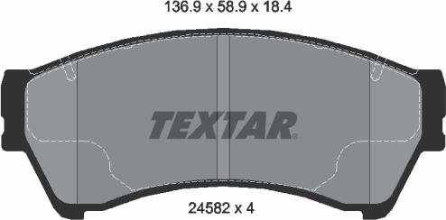 Textar 2458201 - Тормозные колодки, дисковые, комплект autosila-amz.com