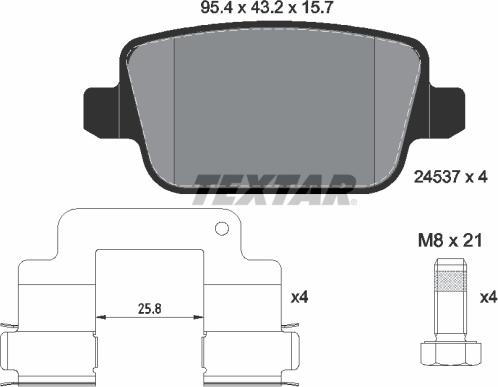 Textar 2453701 - Тормозные колодки, дисковые, комплект autosila-amz.com