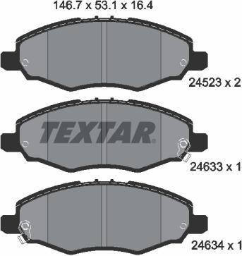 Textar 2452301 - Тормозные колодки, дисковые, комплект autosila-amz.com