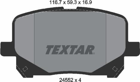 Textar 2452201 - Тормозные колодки, дисковые, комплект autosila-amz.com