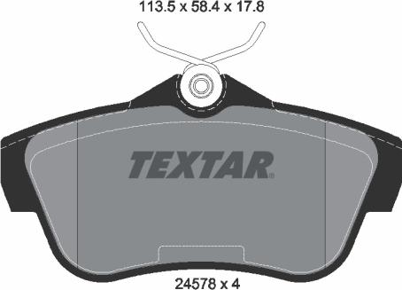 Textar 2457803 - Тормозные колодки, дисковые, комплект autosila-amz.com