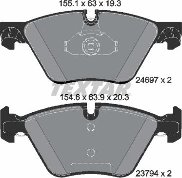 Textar 2469781 - Тормозные колодки, дисковые, комплект autosila-amz.com