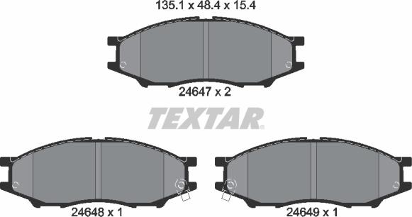 Textar 2464701 - Тормозные колодки, дисковые, комплект autosila-amz.com