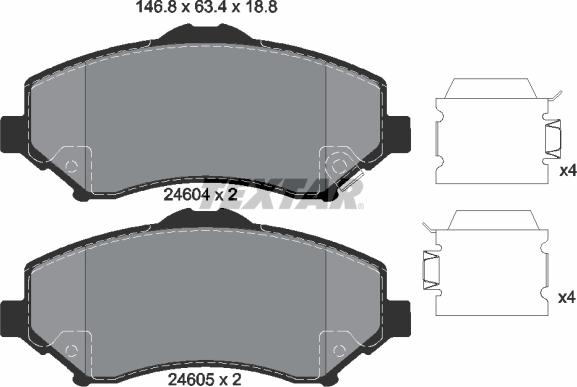 Textar 2460401 - Тормозные колодки, дисковые, комплект autosila-amz.com