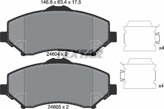 Textar 2460402 - Тормозные колодки, дисковые, комплект autosila-amz.com