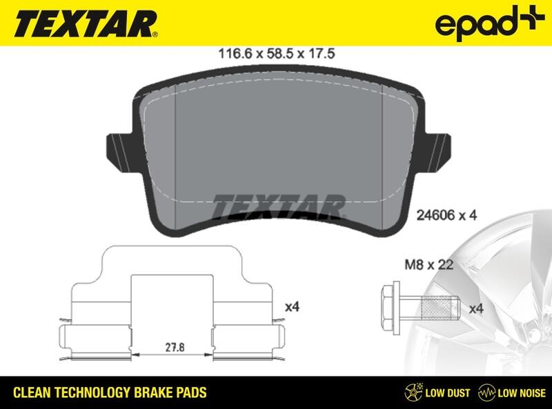 Textar 2460601CP - Тормозные колодки, дисковые, комплект autosila-amz.com