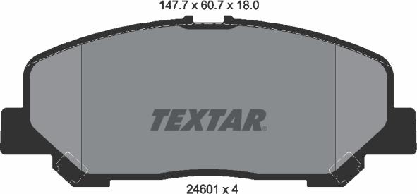Textar 2460101 - Тормозные колодки, дисковые, комплект autosila-amz.com