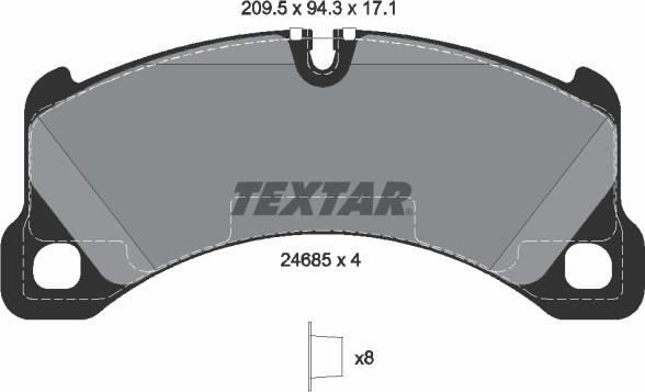 Textar 2468501 - Тормозные колодки, дисковые, комплект autosila-amz.com