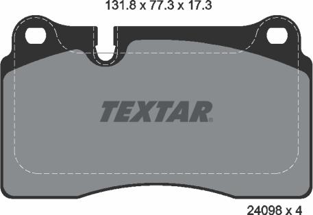 Textar 2409801 - Тормозные колодки, дисковые, комплект autosila-amz.com