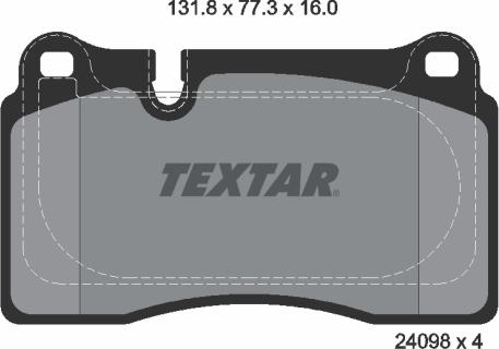 Textar 2409803 - Тормозные колодки, дисковые, комплект autosila-amz.com