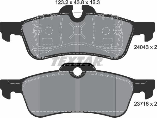 Textar 2404301 - Тормозные колодки, дисковые, комплект autosila-amz.com