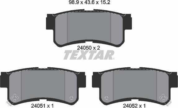 Textar 2405001 - Колодки тормозные дисковые компл. MUSSO (FJ);MUSSO (FJ) задн. autosila-amz.com