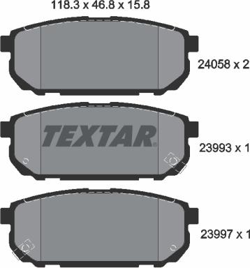 Textar 2405801 - Тормозные колодки, дисковые, комплект autosila-amz.com