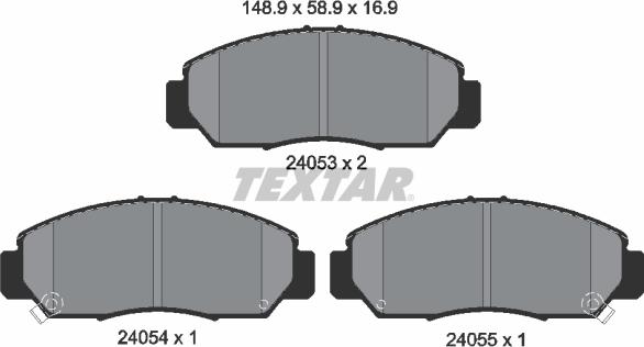 Textar 2405301 - Тормозные колодки, дисковые, комплект autosila-amz.com