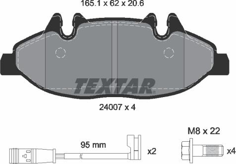 Textar 2400701 - Тормозные колодки, дисковые, комплект autosila-amz.com