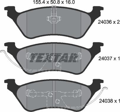 Textar 2403601 - Тормозные колодки, дисковые, комплект autosila-amz.com