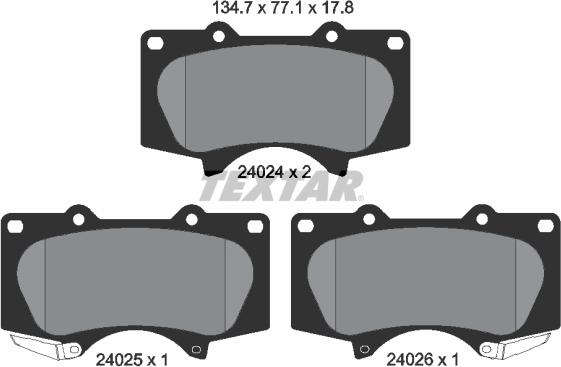 Textar 2402401 - 2402401 колодки дисковые передние!\ Toyota Land Cruiser J12 4.0i/3.0D 03> autosila-amz.com