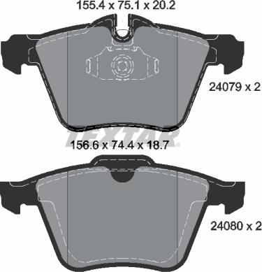 Textar 2407903 - Колодки тормозные дисковые компл. XF (_J05_, CC9),XF Stufenheck (_J05_, CC9),XF Saloon (_J05_, CC9) autosila-amz.com