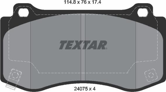 Textar 2407501 - Тормозные колодки, дисковые, комплект autosila-amz.com