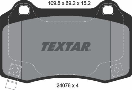 Textar 2407601 - Тормозные колодки, дисковые, комплект autosila-amz.com