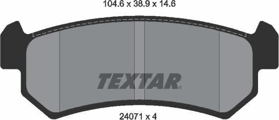 Textar 2407101 - Тормозные колодки, дисковые, комплект autosila-amz.com