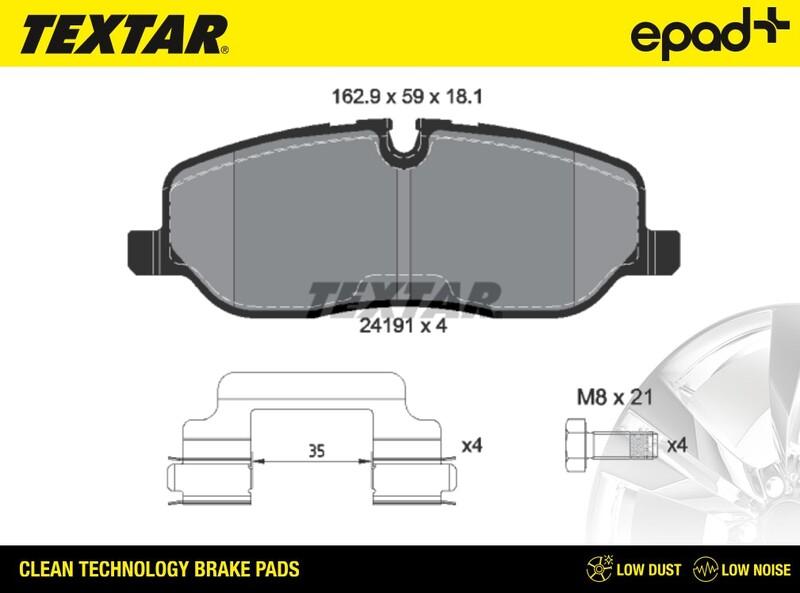 Textar 2419101CP - Тормозные колодки, дисковые, комплект autosila-amz.com