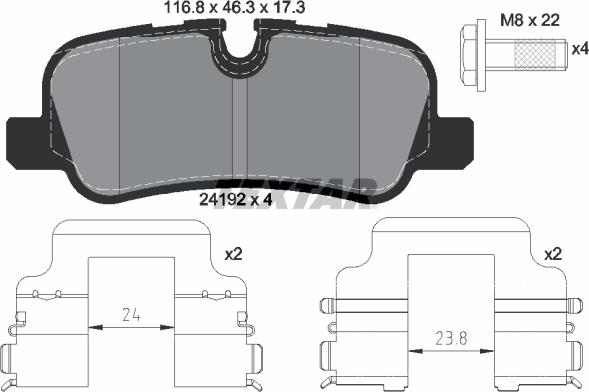 Textar 2419204 - Тормозные колодки, дисковые, комплект autosila-amz.com