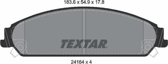 Textar 2416401 - Тормозные колодки, дисковые, комплект autosila-amz.com