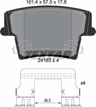 Textar 2416303 - Тормозные колодки, дисковые, комплект autosila-amz.com