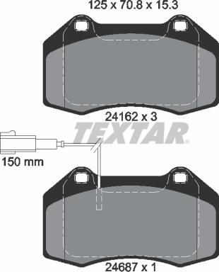 Textar 2416202 - Тормозные колодки, дисковые, комплект autosila-amz.com