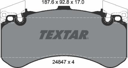 Textar 2484701 - Тормозные колодки, дисковые, комплект autosila-amz.com