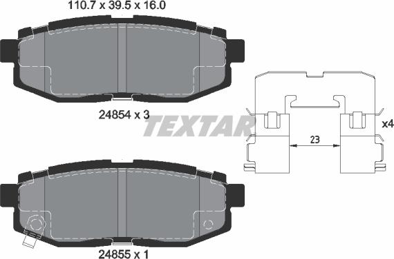 Textar 2485401 - Тормозные колодки, дисковые, комплект autosila-amz.com