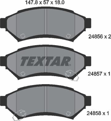 Textar 2485601 - Тормозные колодки, дисковые, комплект autosila-amz.com