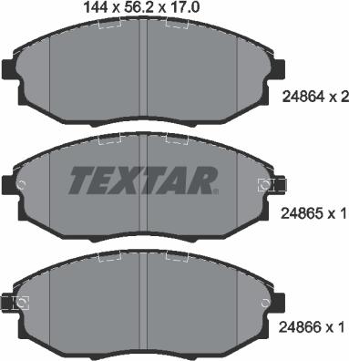 Textar 2486401 - Тормозные колодки, дисковые, комплект autosila-amz.com