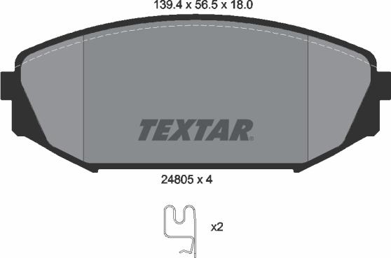 Textar 2480501 - Тормозные колодки, дисковые, комплект autosila-amz.com