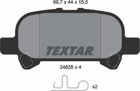Textar 2483501 - Тормозные колодки, дисковые, комплект autosila-amz.com