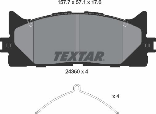 Textar 2435001 - Колодки тормозные дисковые компл. ES (GSV4_, ACV4_),ES (AVV6_, GSV6_, ASV6_);AURION (GSV4_, ACV4_),A autosila-amz.com