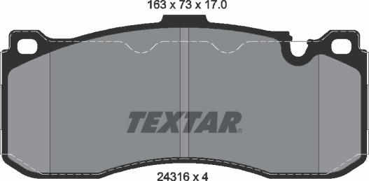 Textar 2431601 - Тормозные колодки, дисковые, комплект autosila-amz.com