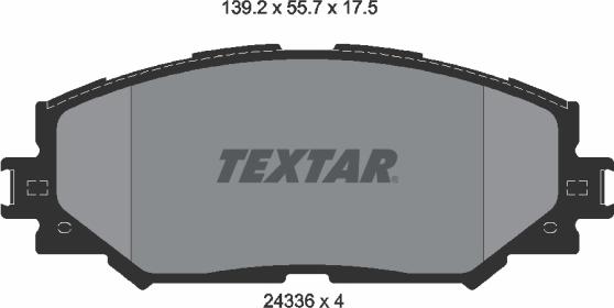 Textar 2433601 - Тормозные колодки, дисковые, комплект autosila-amz.com
