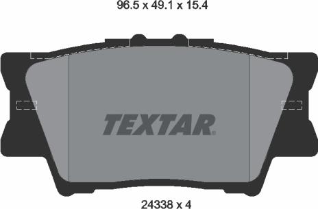 Textar 2433801 - Тормозные колодки, дисковые, комплект autosila-amz.com