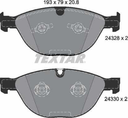 Textar 2432801 - Тормозные колодки, дисковые, комплект autosila-amz.com