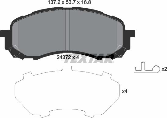 Textar 2437201 - Тормозные колодки, дисковые, комплект autosila-amz.com