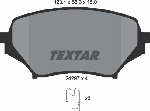 Textar 2429701 - Тормозные колодки, дисковые, комплект autosila-amz.com