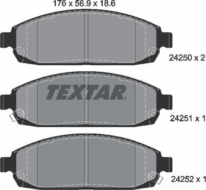 Textar 2425001 - Тормозные колодки, дисковые, комплект autosila-amz.com