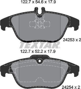 Textar 2425301 - Тормозные колодки, дисковые, комплект autosila-amz.com