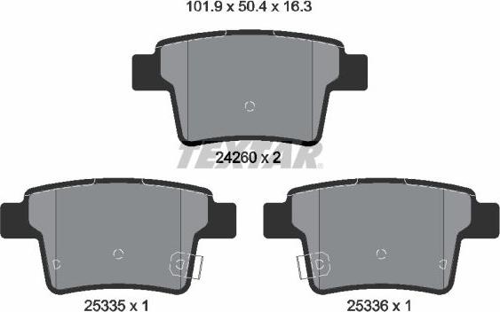 Textar 2426001 - Тормозные колодки, дисковые, комплект autosila-amz.com