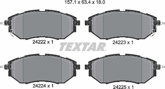 Textar 2422201 - Тормозные колодки, дисковые, комплект autosila-amz.com