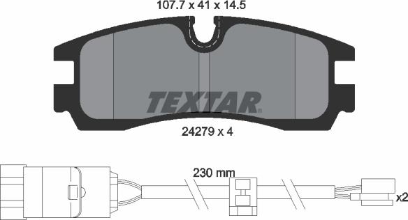 Textar 2427901 - Тормозные колодки, дисковые, комплект autosila-amz.com