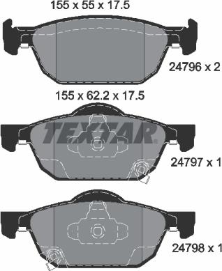 Textar 2479601 - Тормозные колодки, дисковые, комплект autosila-amz.com